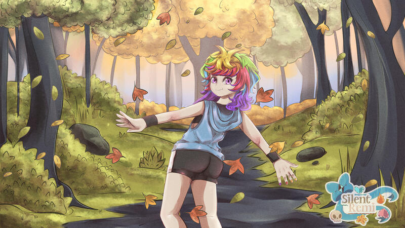 Iro from Crush Crush in an autumn themed forest Commission piece