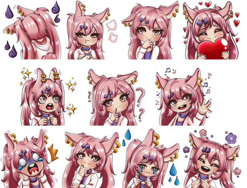 Telegram and WhatsApp sticker samples for commission work