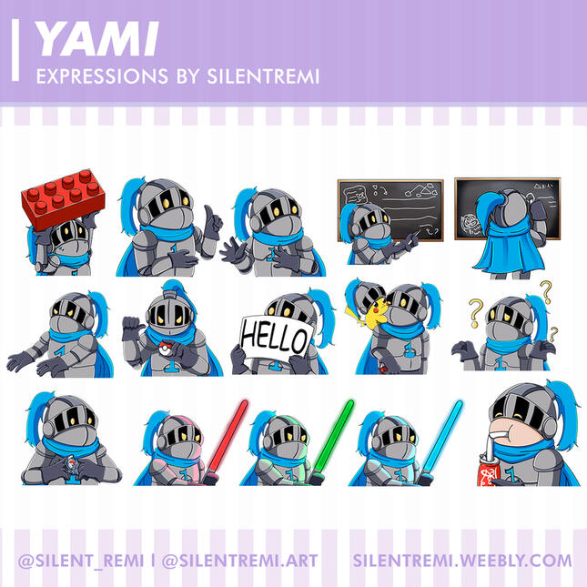 Telegram and WhatsApp Sticker for Yami witth several memes and expressions