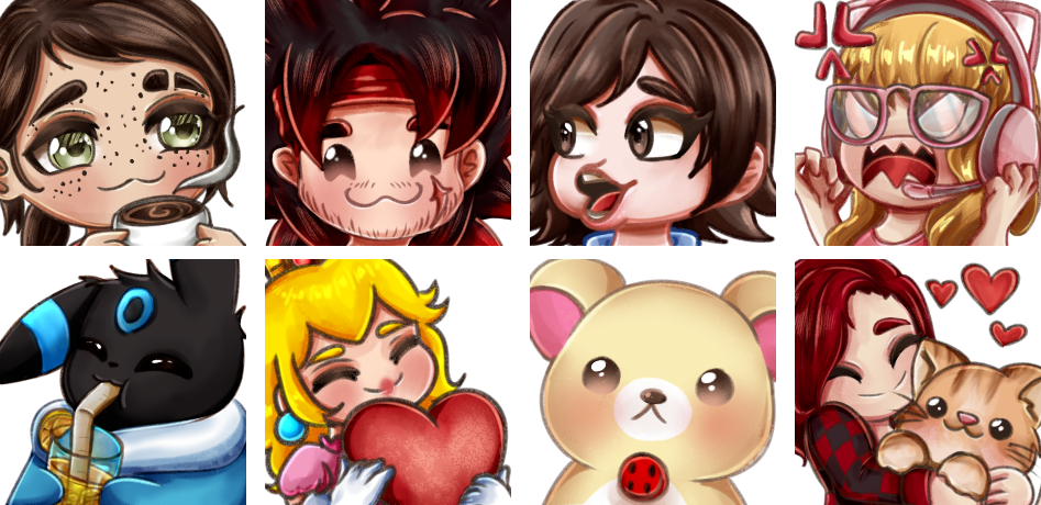 SilentRemi twitch discord and youtube emotes samples pokemon nintendo the last of us anime fanart tekken and original chibi